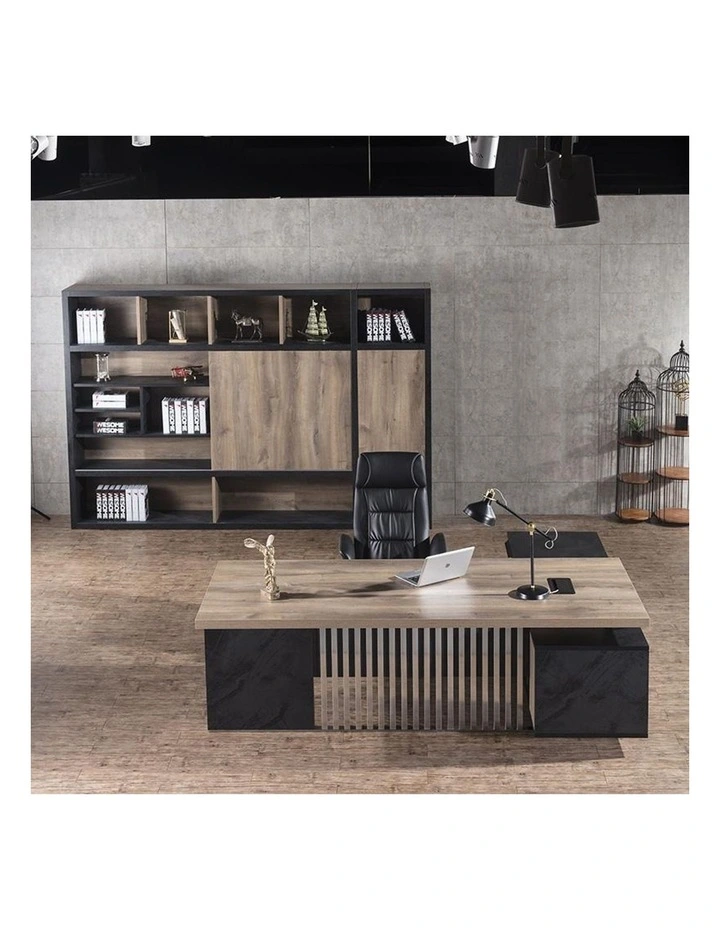 Daxton Executive Office Desk With Right Return 2.4M in Black image 7