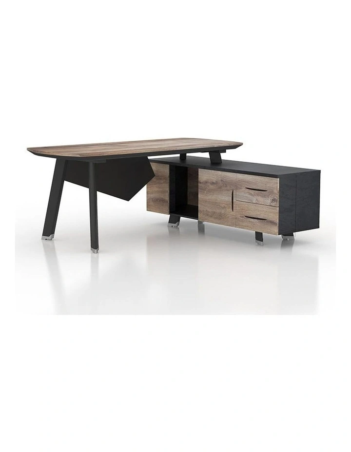 Arto Executive Office Desk With Right Return 1.8m Mahogany Black image 1
