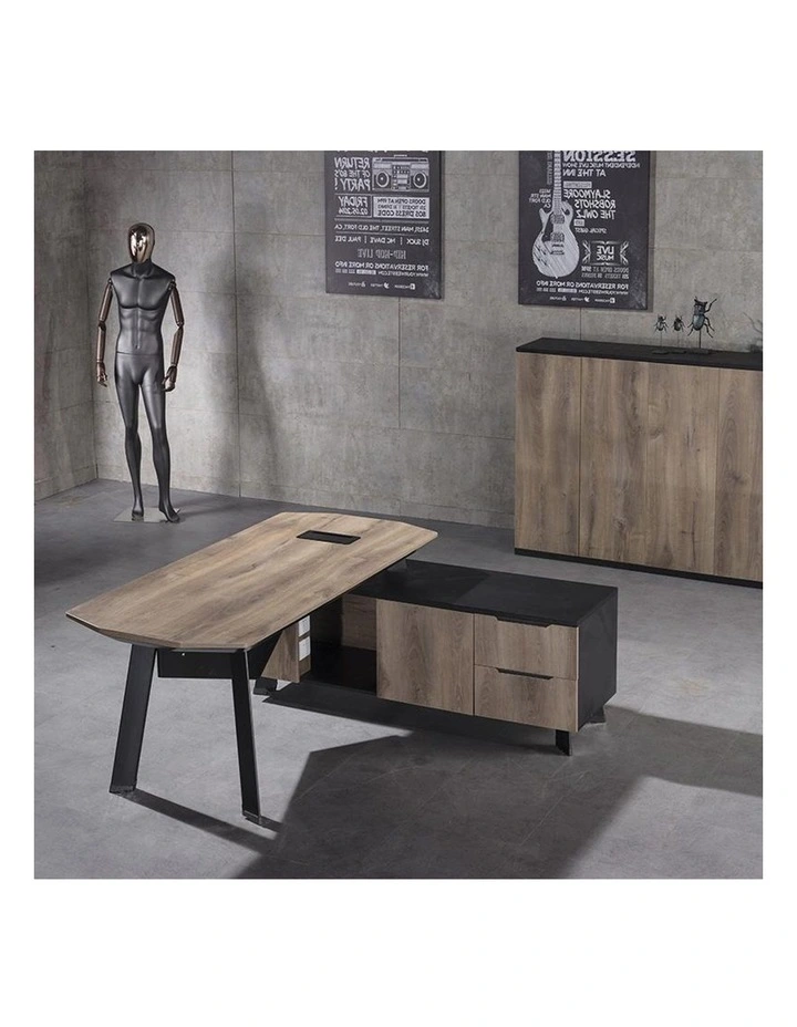 Arto Executive Office Desk With Right Return 1.8m Mahogany Black image 5
