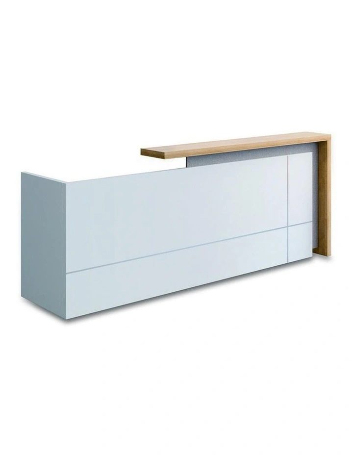 Ziva Reception Desk 2.4M With Left Panel White image 1