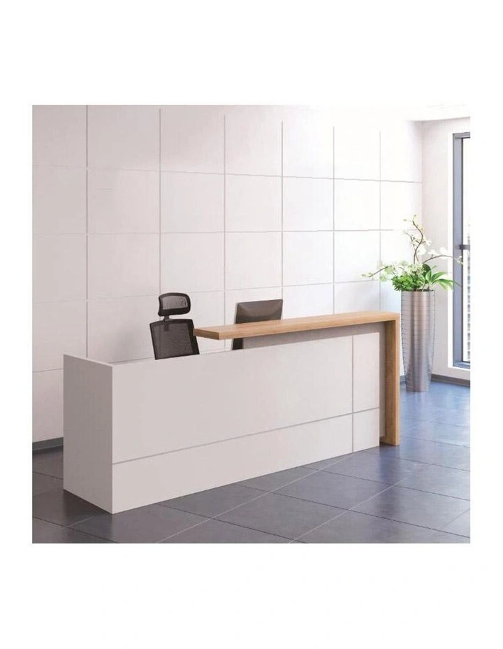 Ziva Reception Desk 2.4M With Left Panel White image 3