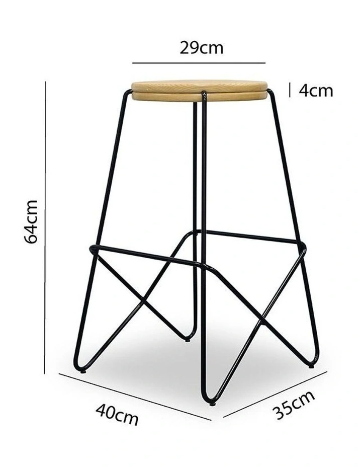 Stark Wooden Topped  Counter Stool image 7
