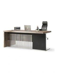 Aftan Executive Office Desk With Pedestal & Mobile Right Return 1.8M Mahogany Black