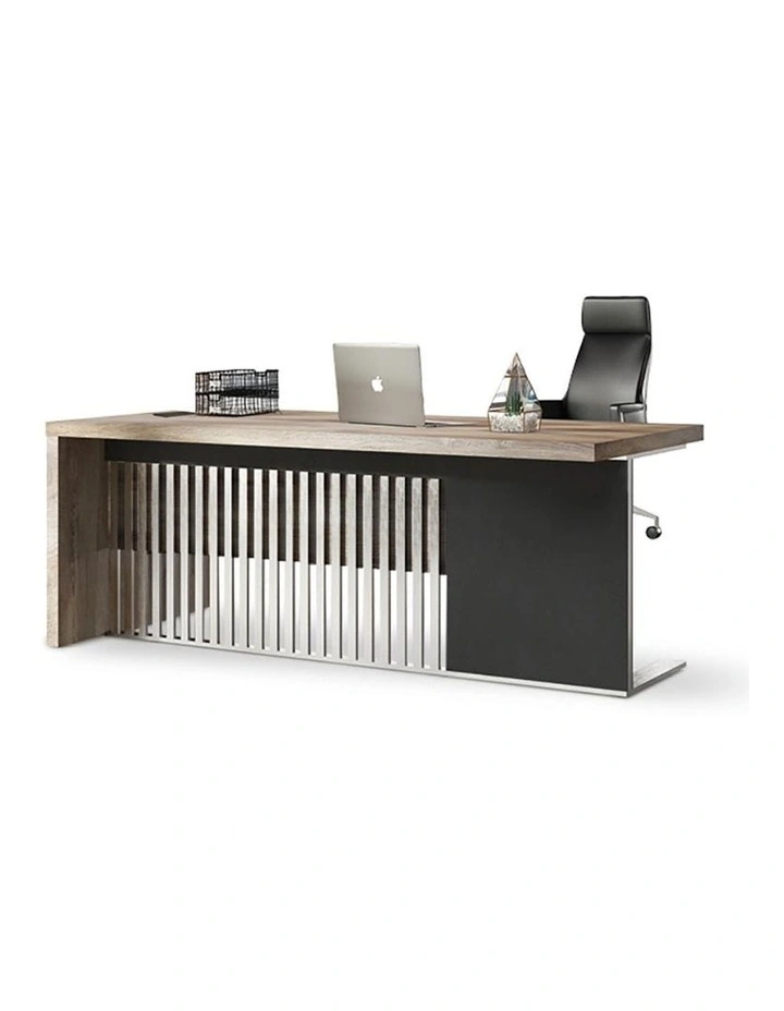 Aftan Executive Office Desk With Pedestal & Mobile Right Return 1.8M Mahogany Black image 1