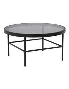 Cashel Round Coffee Table 80cm Smoke & Black