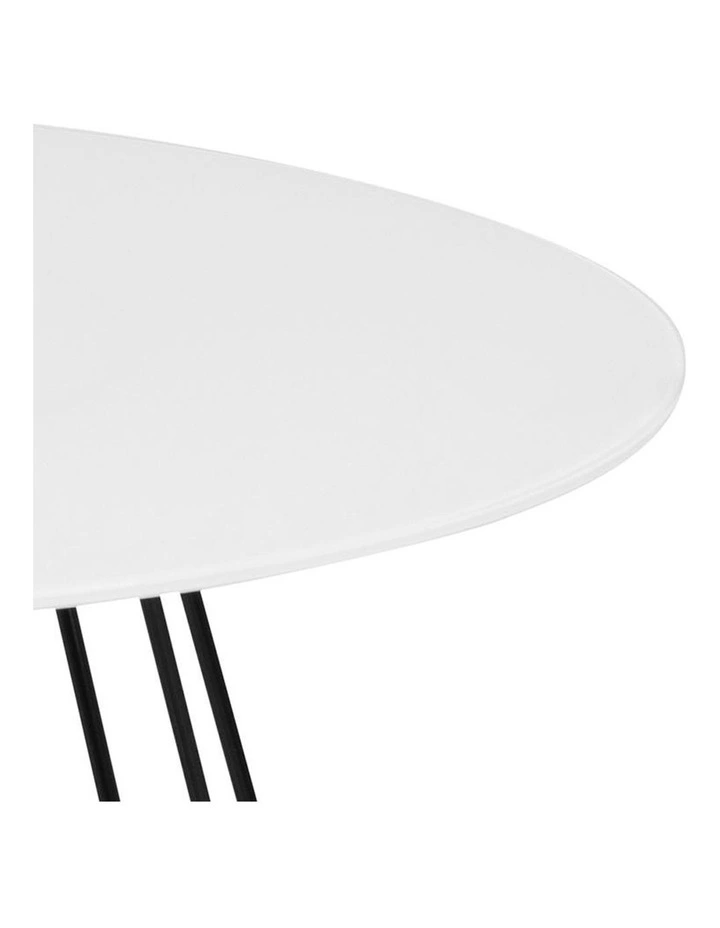 Cyrus Glass Coffee Table 80cm in White & Black image 4