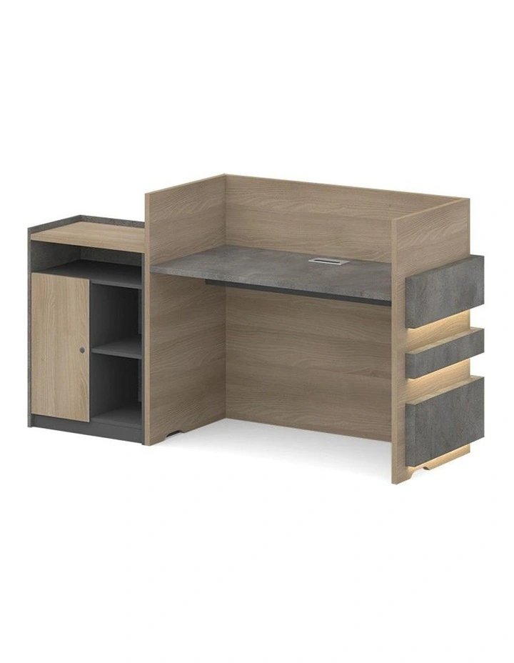 Keran Reception Desk 1.8M Right Panel Acacia & Carbon Grey Colour image 3