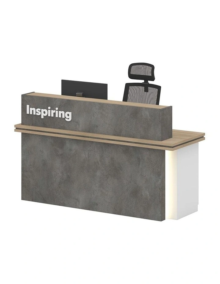 Jarin Reception Desk 1.8M Right Panel Carbon Grey & White Colour image 1