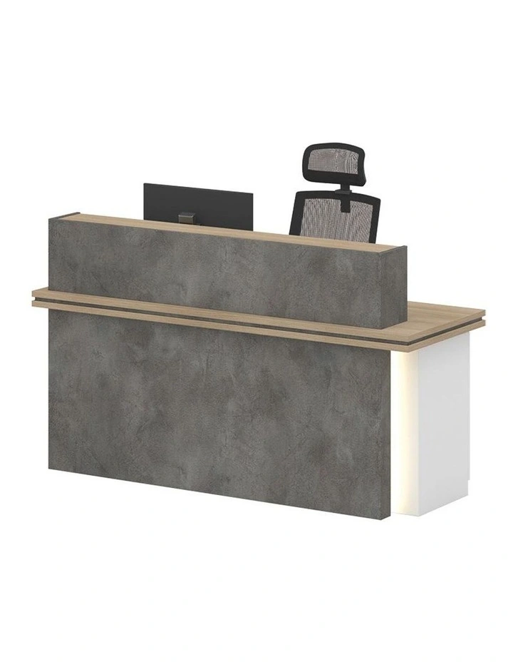 Jarin Reception Desk 1.8M Right Panel Carbon Grey & White Colour image 2