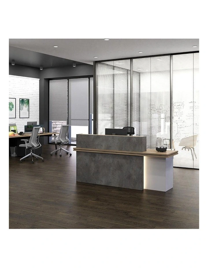 Jarin Reception Desk 1.8M Right Panel Carbon Grey & White Colour image 3