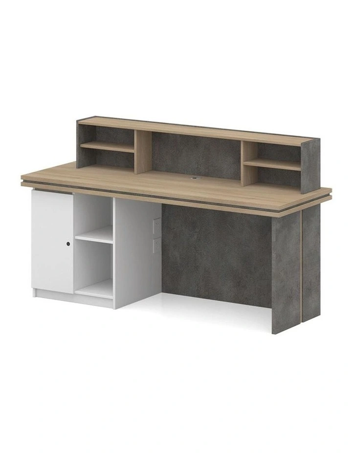 Jarin Reception Desk 1.8M Right Panel Carbon Grey & White Colour image 4