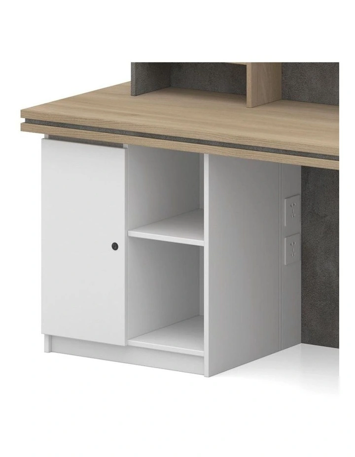 Jarin Reception Desk 1.8M Right Panel Carbon Grey & White Colour image 5