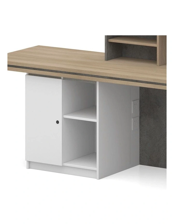 Jarin Reception Desk 2.4M Right Panel Carbon Grey & White Colour image 5