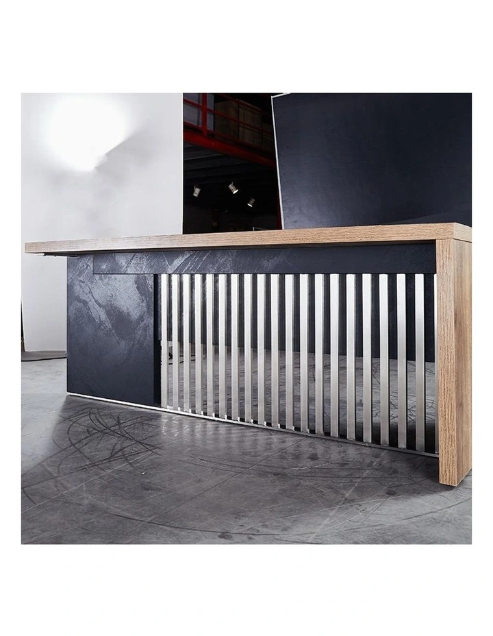 Aftan Executive office Desk Left Panel 1.8M Mahogany in Black image 5