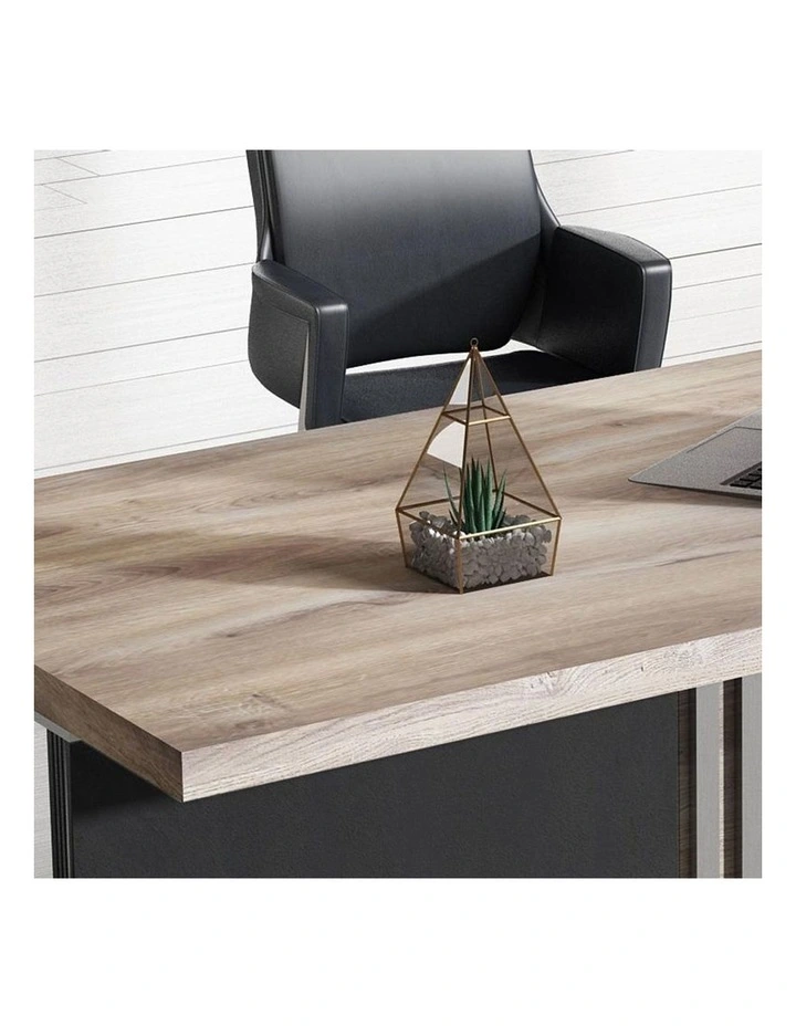 Aftan Executive office Desk Left Panel 1.8M Mahogany in Black image 7