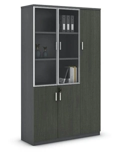Matees 3 Doors Display Cabinet 1.2M Grey/Brown