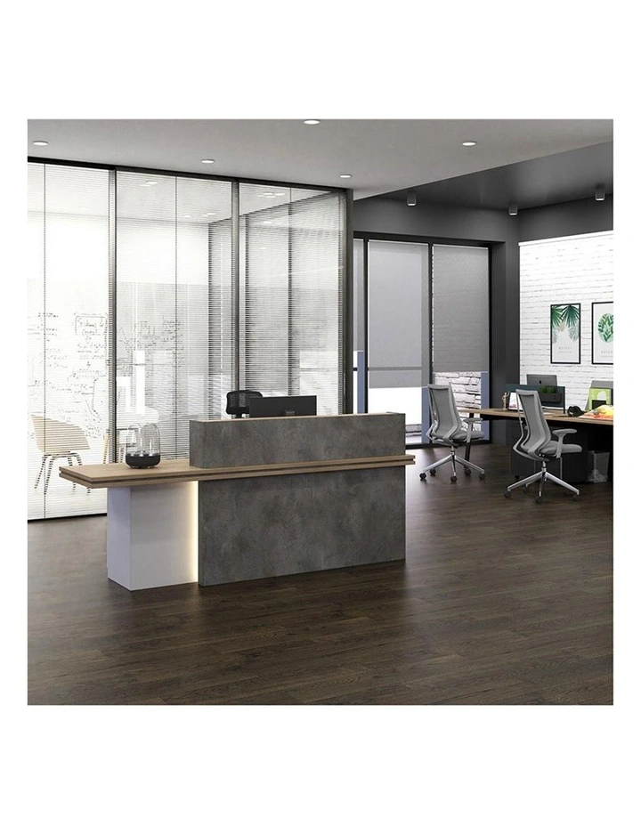 Jarin Reception Desk 1.8M Left Panel Carbon Grey & White Colour image 2