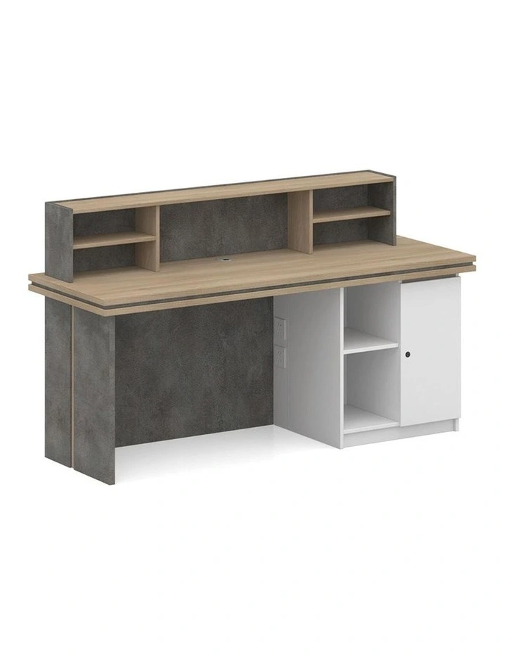 Jarin Reception Desk 1.8M Left Panel Carbon Grey & White Colour image 3