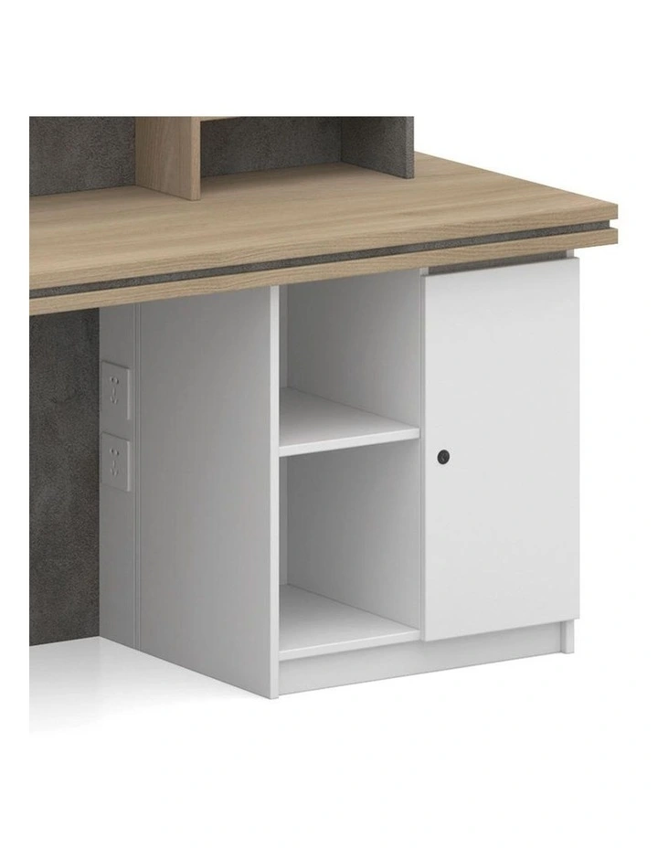 Jarin Reception Desk 1.8M Left Panel Carbon Grey & White Colour image 5