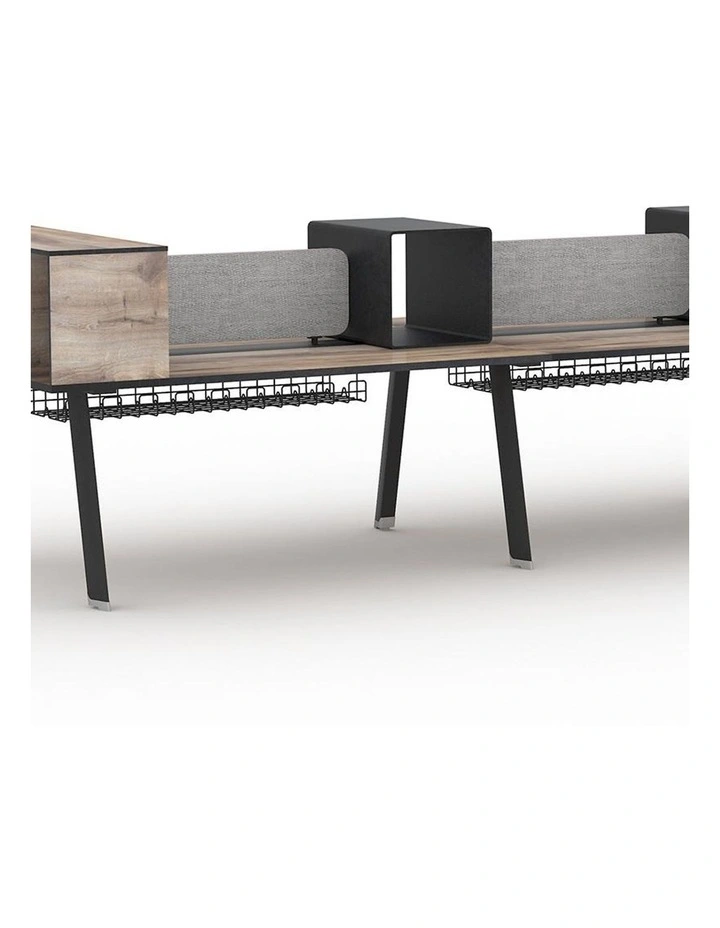 Arto 6 Person Workstation Double Sided 5.0M Mahogany Black image 4