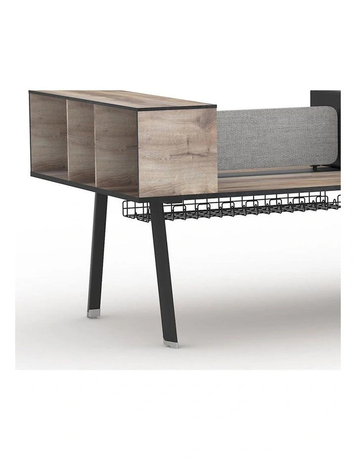 Arto 6 Person Workstation Double Sided 5.0M Mahogany Black image 5