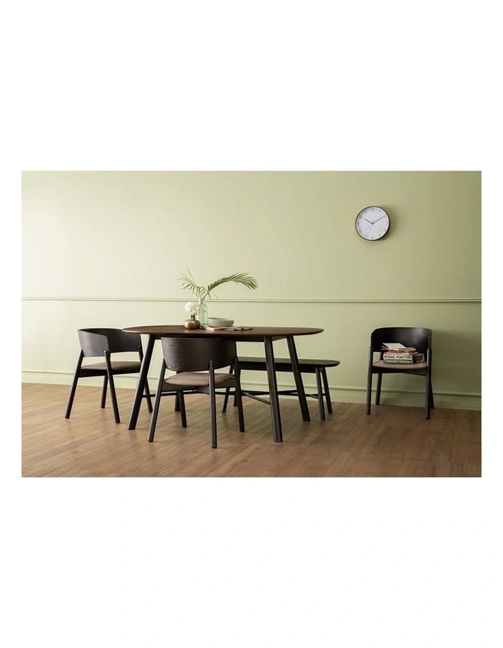Harold Dining Table 160cm Black & Walnut image 2