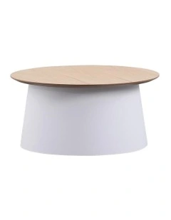 Zeeba Coffee Table 69cm in White & natural