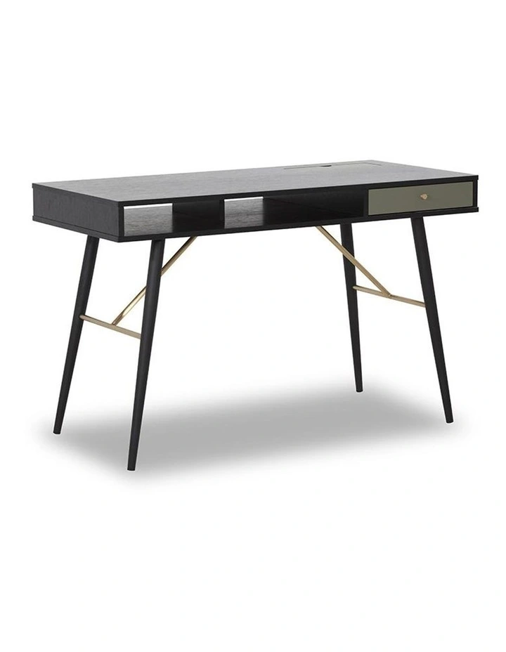 Omari Study Desk 117cm in Black & Green image 1