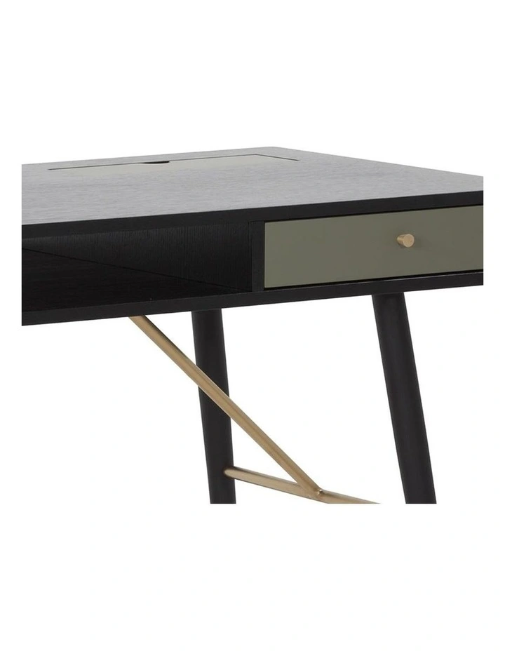 Omari Study Desk 117cm in Black & Green image 2