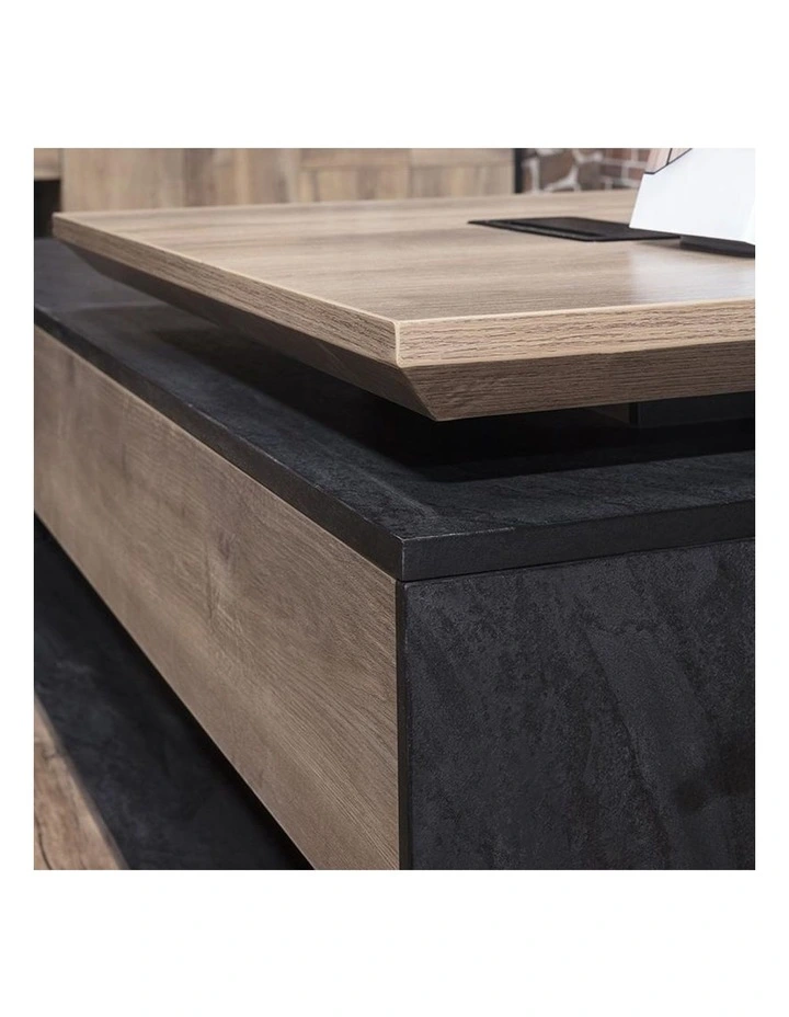 PHOENIX Executive Desk 1.8m in Warm Oak and Black image 3