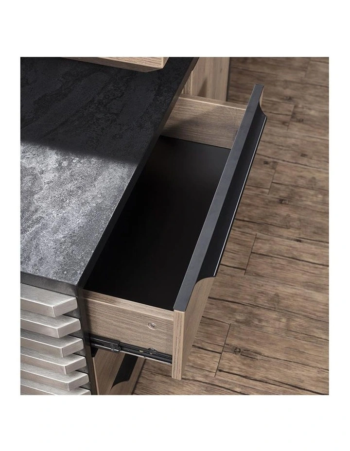PHOENIX Executive Desk 1.8m in Warm Oak and Black image 6