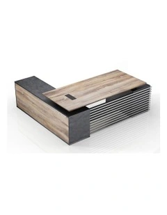 Phoenix Executive Desk with Right Return in Warm Oak & Black
