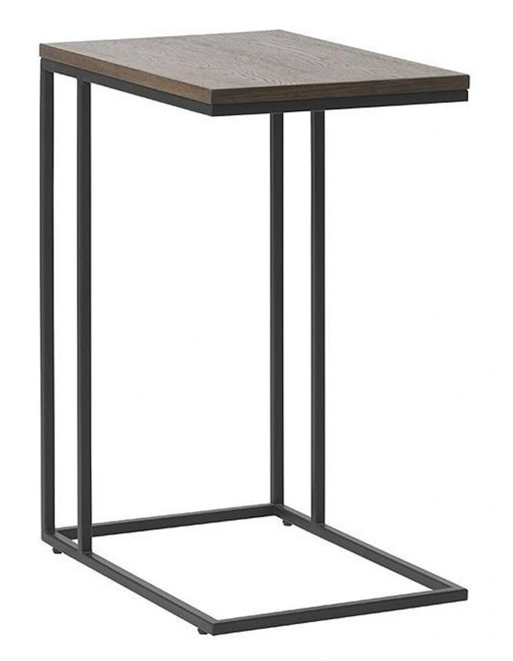Rivoli Laptop Table in Smoked Oak/Black image 1