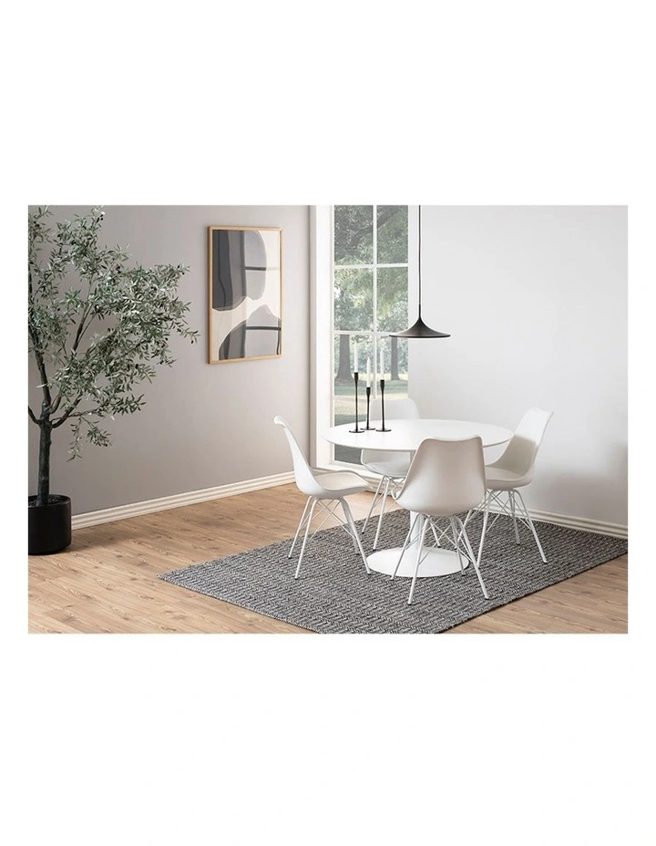 Titan Round Dining Table 110cm in White image 5