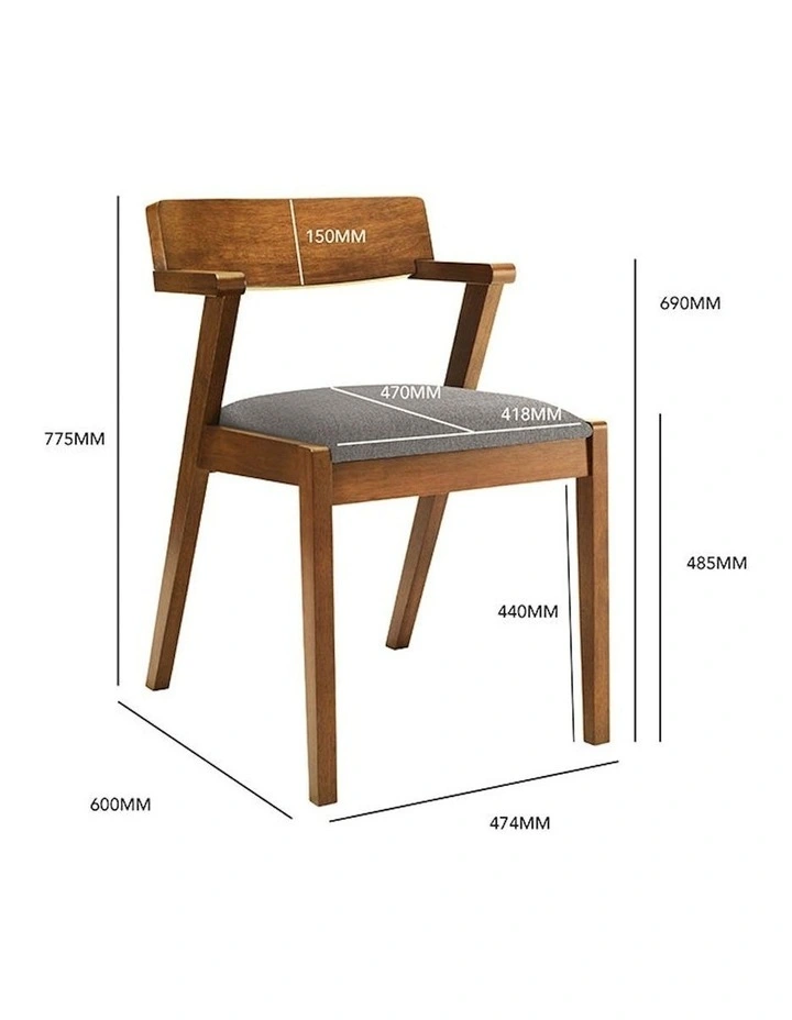 Zola Dining Chair in Walnut/Grey image 3