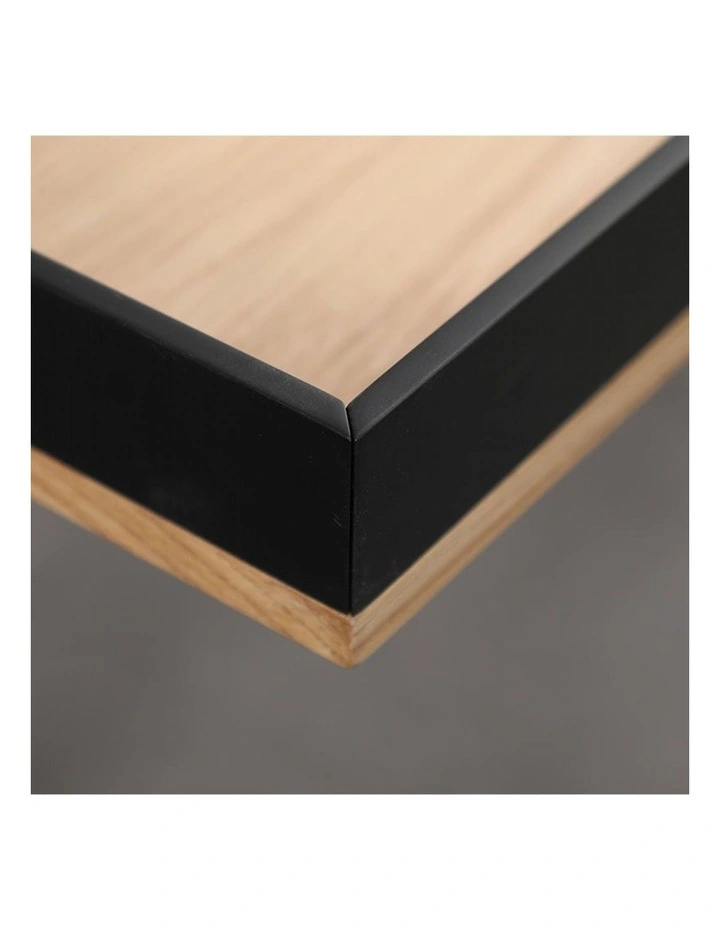 Yara Study Desk 118cm in Black/Natural image 3