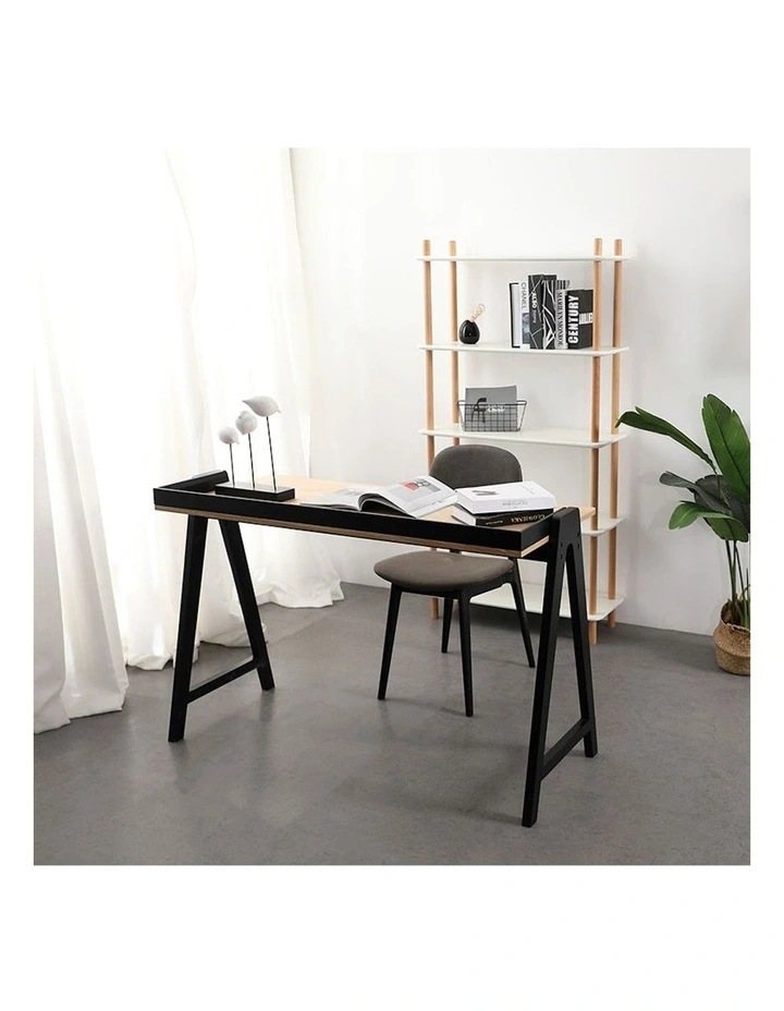 Yara Study Desk 118cm in Black/Natural image 6