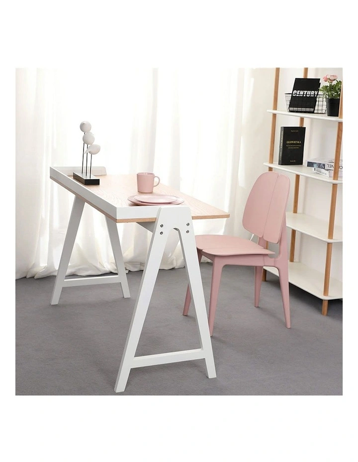 Yara Study Desk 118cm in White/Natural image 4