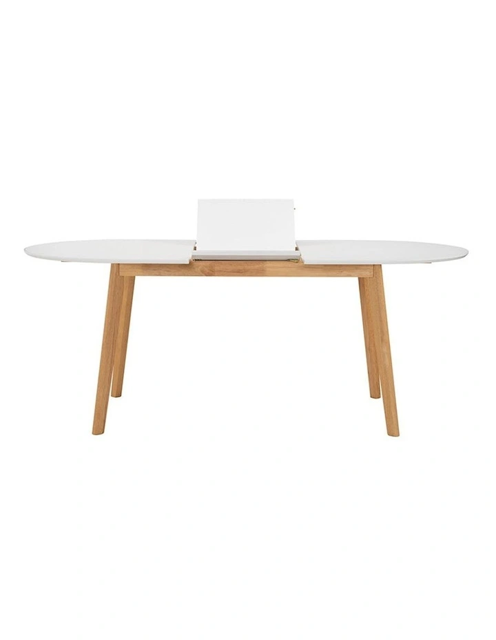 Werner Extendable Dining Table 150cm-195cm in Natural/White image 7