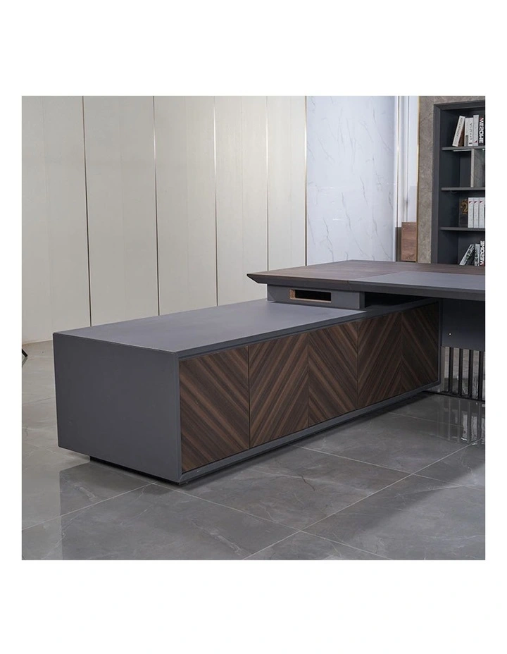 MADEIRA Executive Desk Left Return 220cm in Hazelnut/Grey image 6