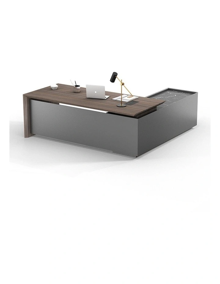ARMANDO Executive Desk Left Return 220cm in Hazelnut/Brown image 1