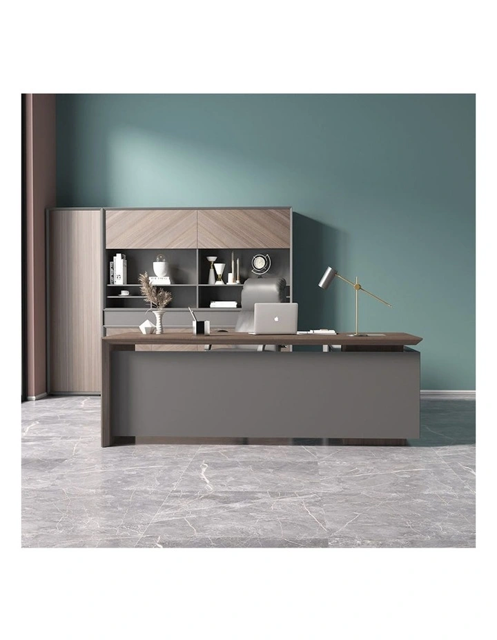 ARMANDO Executive Desk Left Return 220cm in Hazelnut/Brown image 2