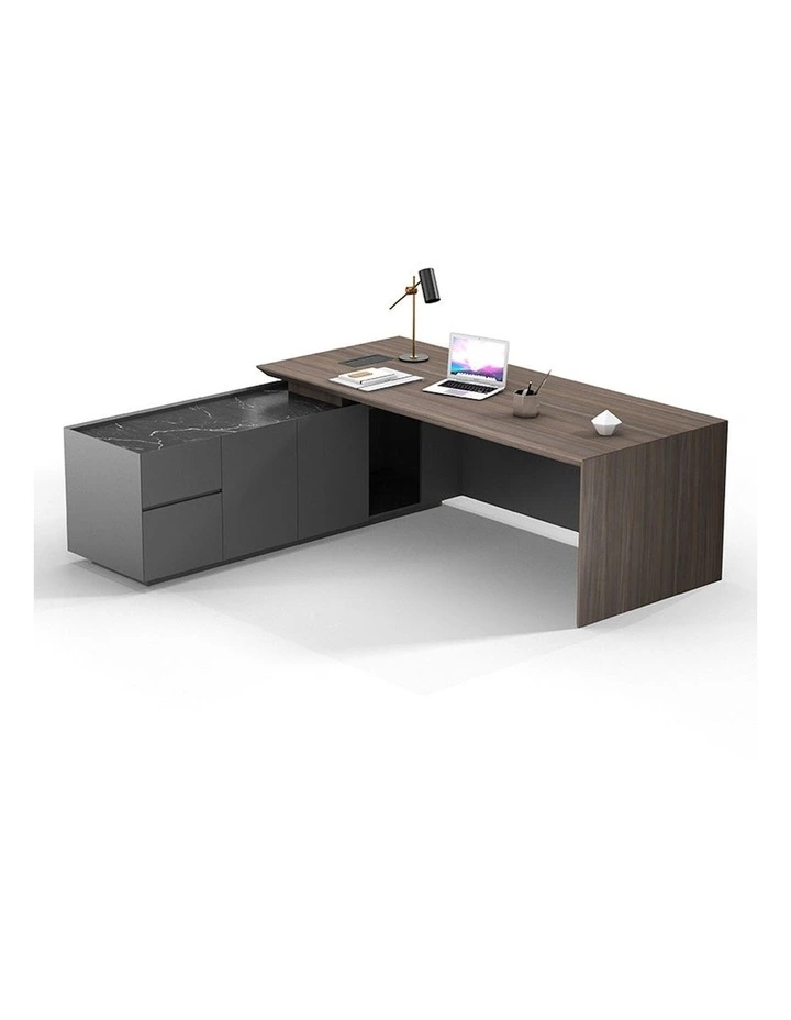 ARMANDO Executive Desk Left Return 220cm in Hazelnut/Brown image 3