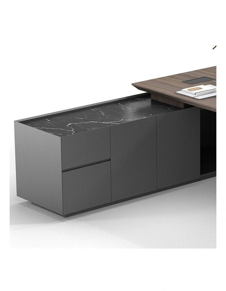 ARMANDO Executive Desk Left Return 220cm in Hazelnut/Brown image 4