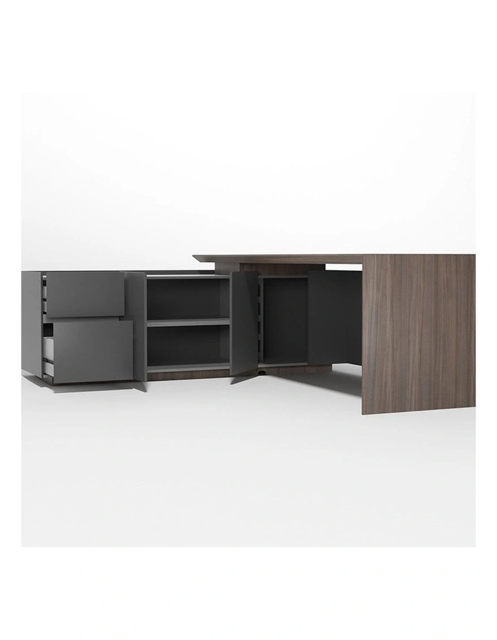 ARMANDO Executive Desk Left Return 220cm in Hazelnut/Brown image 6