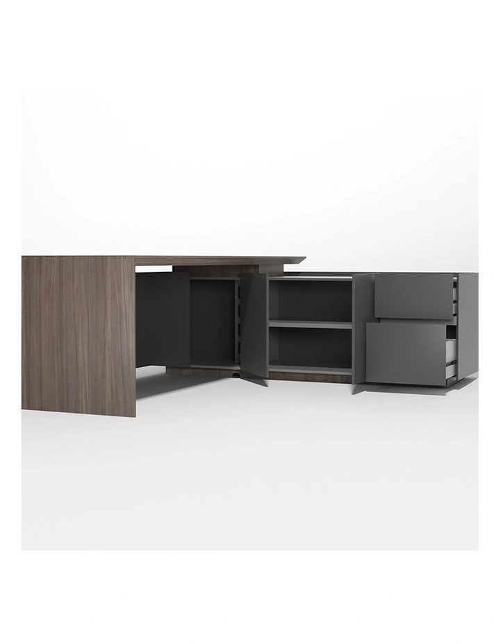 ARMANDO Executive Desk Right Return 220cm in Hazelnut/Grey image 4