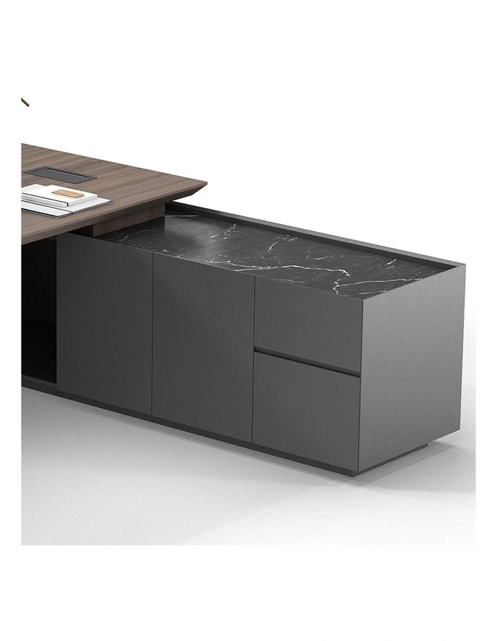 ARMANDO Executive Desk Right Return 220cm in Hazelnut/Grey image 5