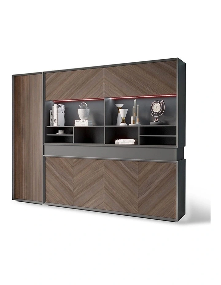 Armando Display Unit 2.6m in Hazelnut/Grey image 1