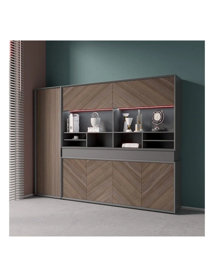 Armando Display Unit 2.6m in Hazelnut/Grey image 4