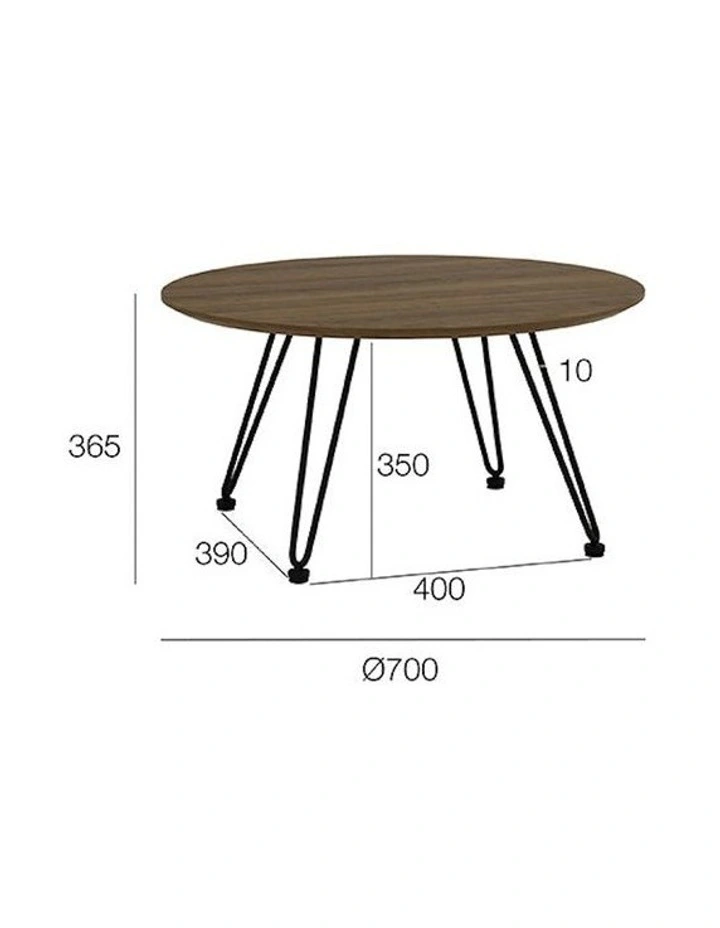 Corwin Round Coffee Table 70cm in Walnut image 5